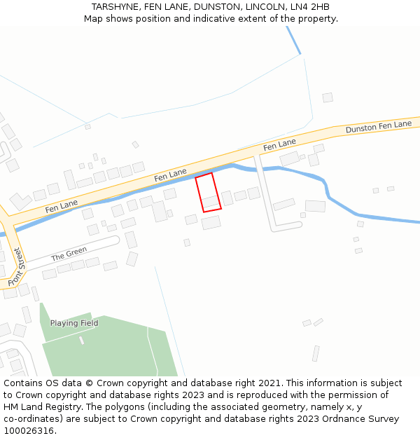 TARSHYNE, FEN LANE, DUNSTON, LINCOLN, LN4 2HB: Location map and indicative extent of plot