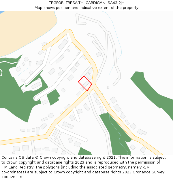TEGFOR, TRESAITH, CARDIGAN, SA43 2JH: Location map and indicative extent of plot