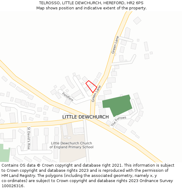 TELROSSO, LITTLE DEWCHURCH, HEREFORD, HR2 6PS: Location map and indicative extent of plot