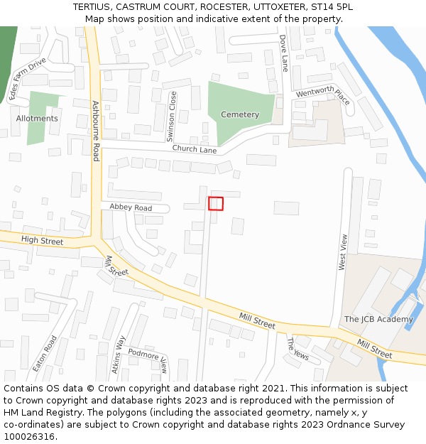 TERTIUS, CASTRUM COURT, ROCESTER, UTTOXETER, ST14 5PL: Location map and indicative extent of plot