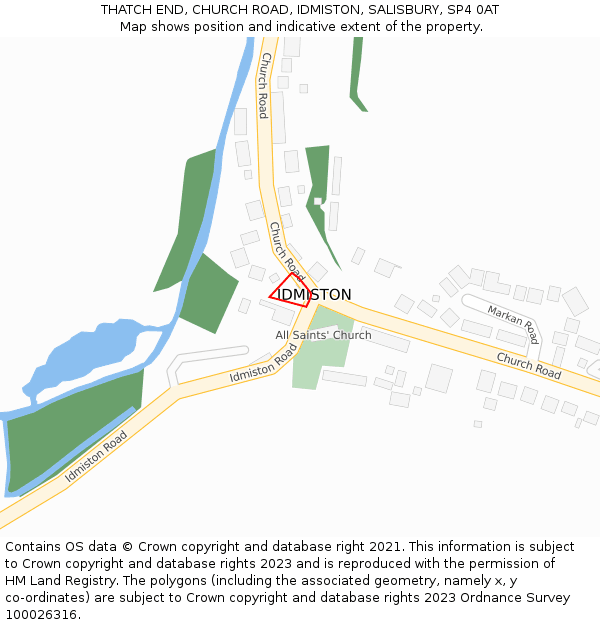 THATCH END, CHURCH ROAD, IDMISTON, SALISBURY, SP4 0AT: Location map and indicative extent of plot
