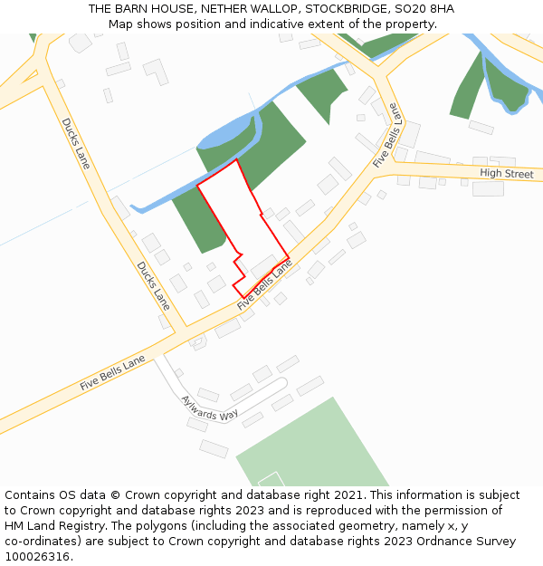 THE BARN HOUSE, NETHER WALLOP, STOCKBRIDGE, SO20 8HA: Location map and indicative extent of plot