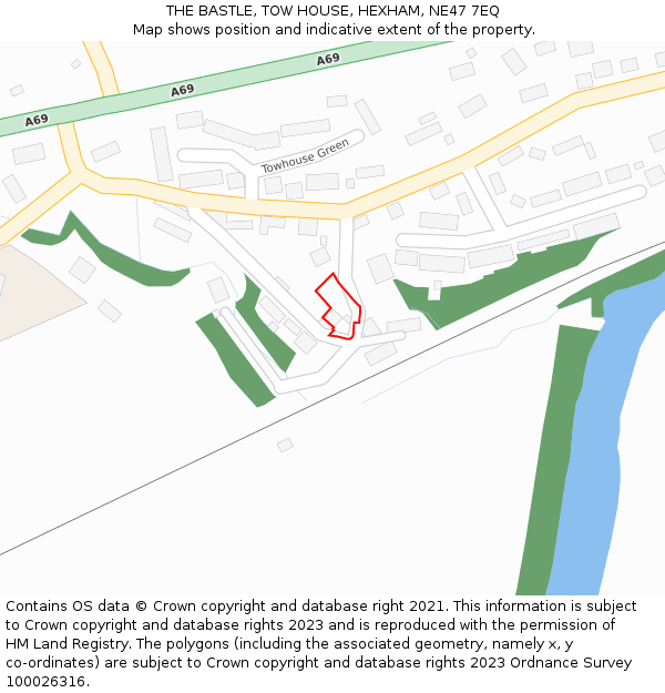 THE BASTLE, TOW HOUSE, HEXHAM, NE47 7EQ: Location map and indicative extent of plot
