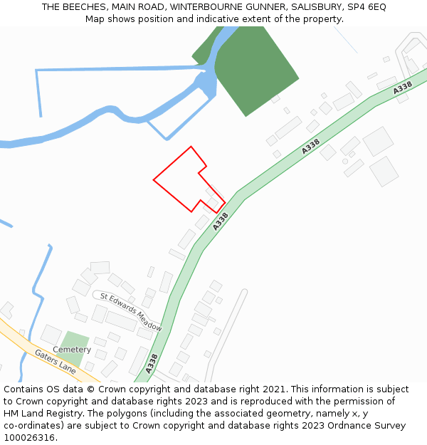 THE BEECHES, MAIN ROAD, WINTERBOURNE GUNNER, SALISBURY, SP4 6EQ: Location map and indicative extent of plot