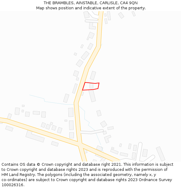 THE BRAMBLES, AINSTABLE, CARLISLE, CA4 9QN: Location map and indicative extent of plot