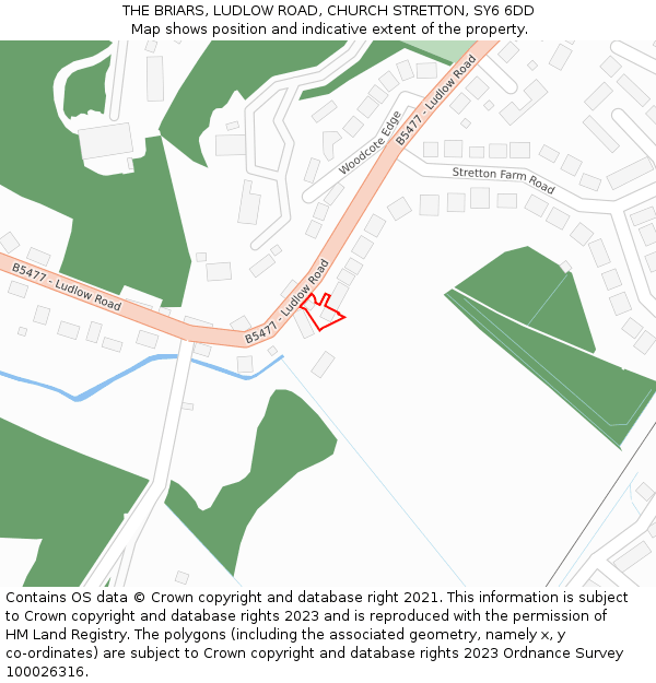 THE BRIARS, LUDLOW ROAD, CHURCH STRETTON, SY6 6DD: Location map and indicative extent of plot