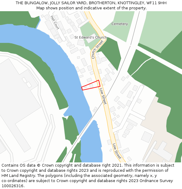 THE BUNGALOW, JOLLY SAILOR YARD, BROTHERTON, KNOTTINGLEY, WF11 9HH: Location map and indicative extent of plot