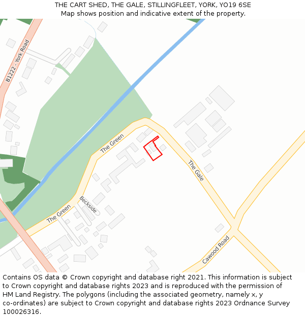 THE CART SHED, THE GALE, STILLINGFLEET, YORK, YO19 6SE: Location map and indicative extent of plot