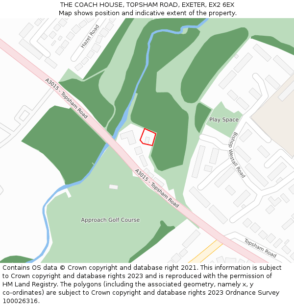 THE COACH HOUSE, TOPSHAM ROAD, EXETER, EX2 6EX: Location map and indicative extent of plot