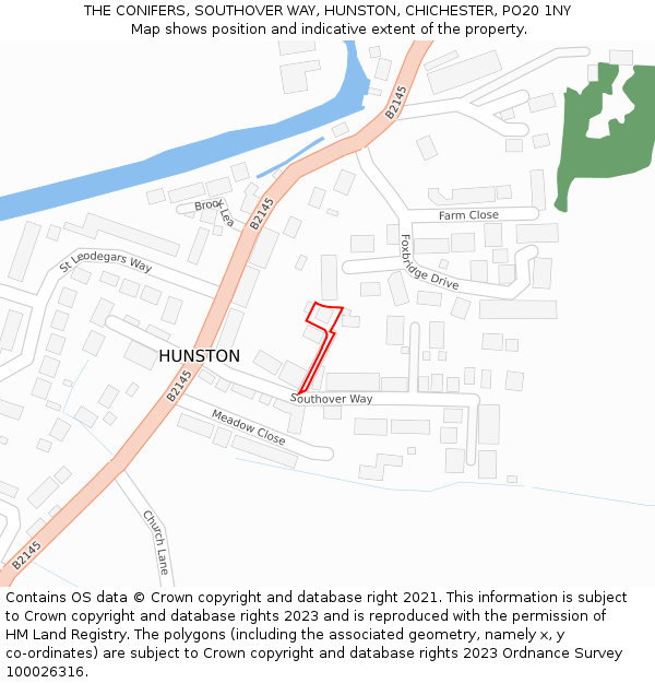 THE CONIFERS, SOUTHOVER WAY, HUNSTON, CHICHESTER, PO20 1NY: Location map and indicative extent of plot