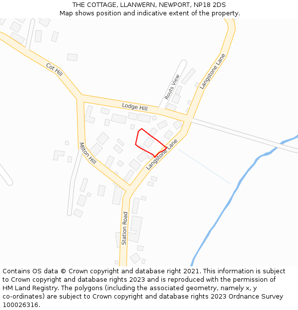 THE COTTAGE, LLANWERN, NEWPORT, NP18 2DS: Location map and indicative extent of plot