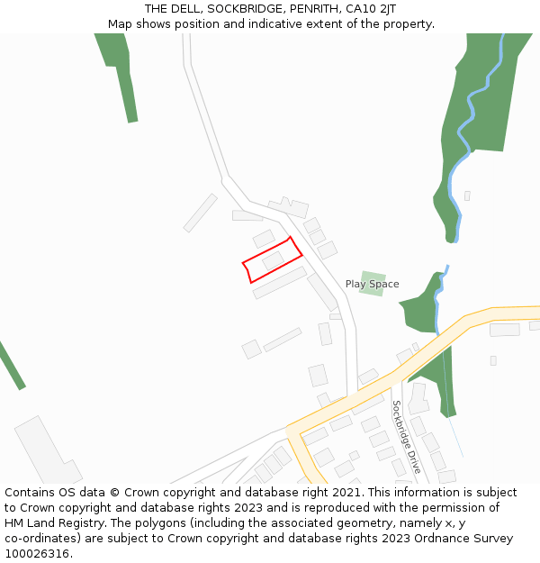 THE DELL, SOCKBRIDGE, PENRITH, CA10 2JT: Location map and indicative extent of plot