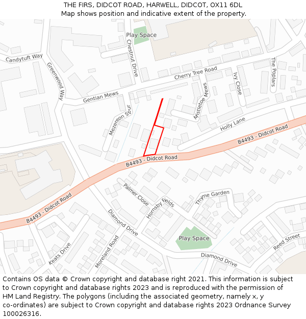 THE FIRS, DIDCOT ROAD, HARWELL, DIDCOT, OX11 6DL: Location map and indicative extent of plot