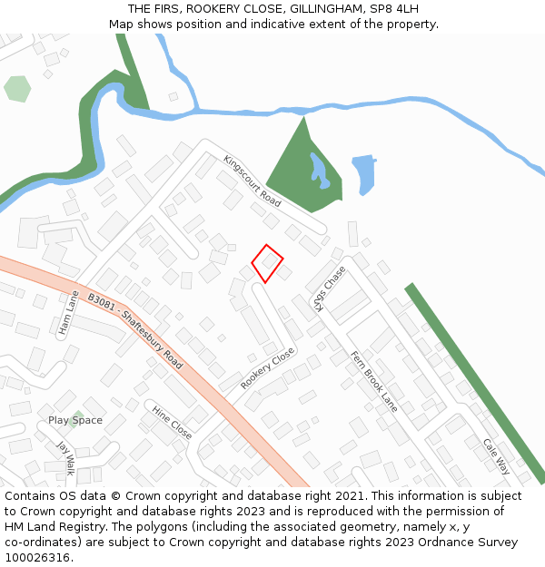THE FIRS, ROOKERY CLOSE, GILLINGHAM, SP8 4LH: Location map and indicative extent of plot