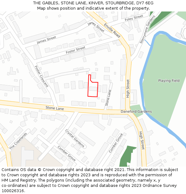 THE GABLES, STONE LANE, KINVER, STOURBRIDGE, DY7 6EG: Location map and indicative extent of plot