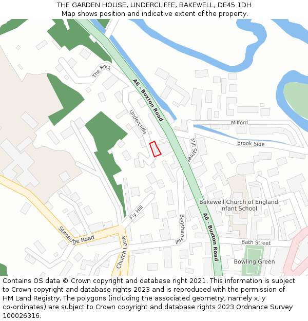 THE GARDEN HOUSE, UNDERCLIFFE, BAKEWELL, DE45 1DH: Location map and indicative extent of plot