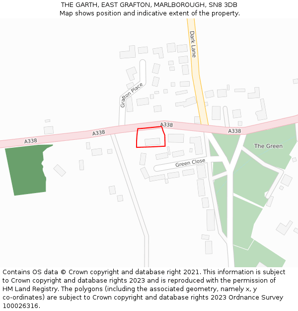 THE GARTH, EAST GRAFTON, MARLBOROUGH, SN8 3DB: Location map and indicative extent of plot
