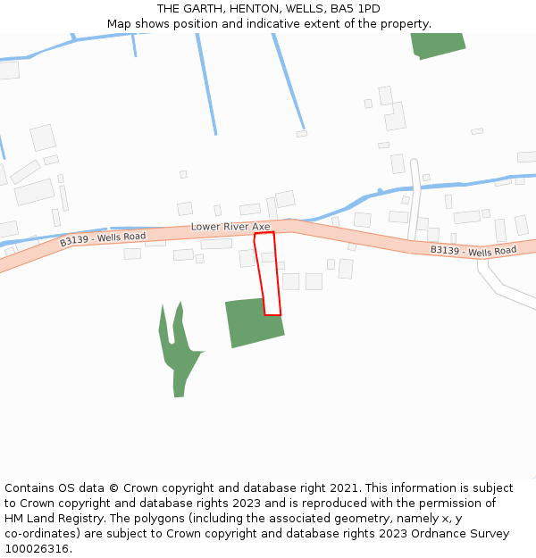 THE GARTH, HENTON, WELLS, BA5 1PD: Location map and indicative extent of plot