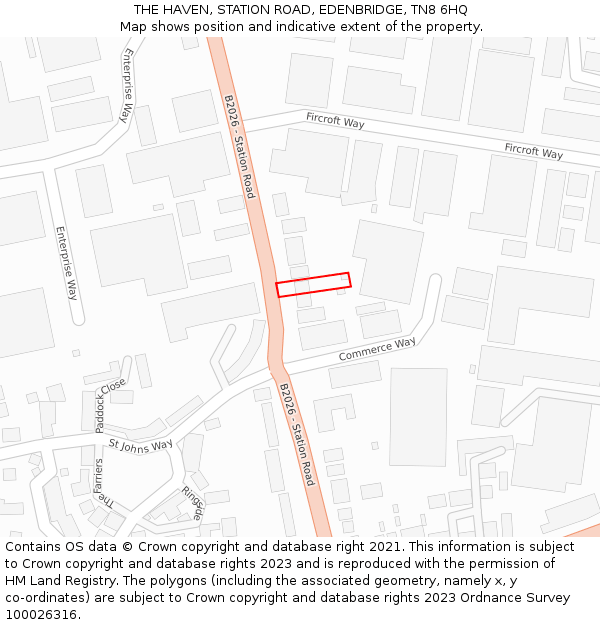 THE HAVEN, STATION ROAD, EDENBRIDGE, TN8 6HQ: Location map and indicative extent of plot