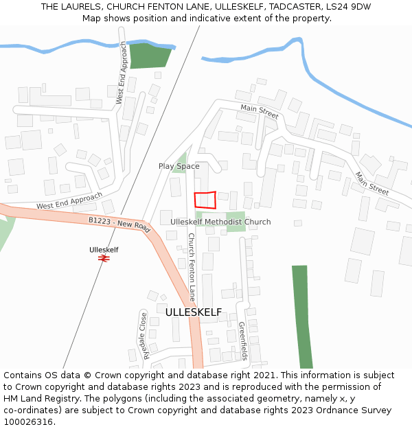 THE LAURELS, CHURCH FENTON LANE, ULLESKELF, TADCASTER, LS24 9DW: Location map and indicative extent of plot