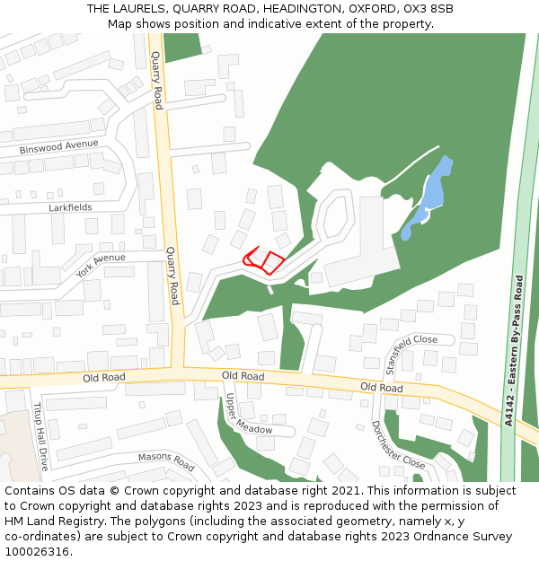 THE LAURELS, QUARRY ROAD, HEADINGTON, OXFORD, OX3 8SB: Location map and indicative extent of plot