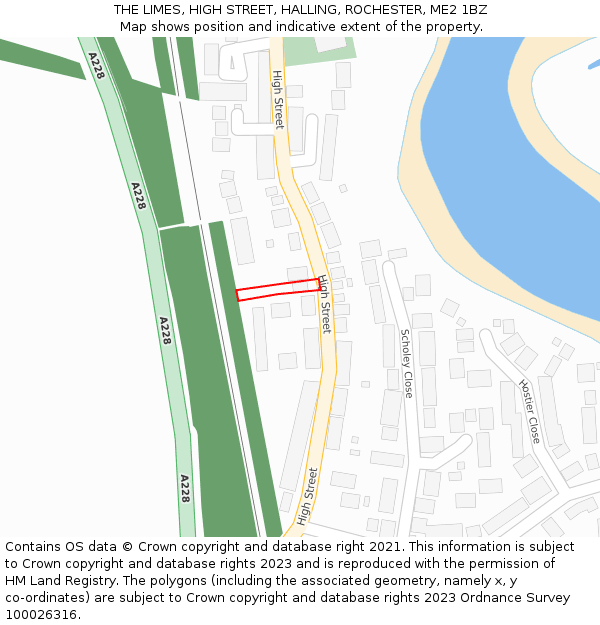 THE LIMES, HIGH STREET, HALLING, ROCHESTER, ME2 1BZ: Location map and indicative extent of plot