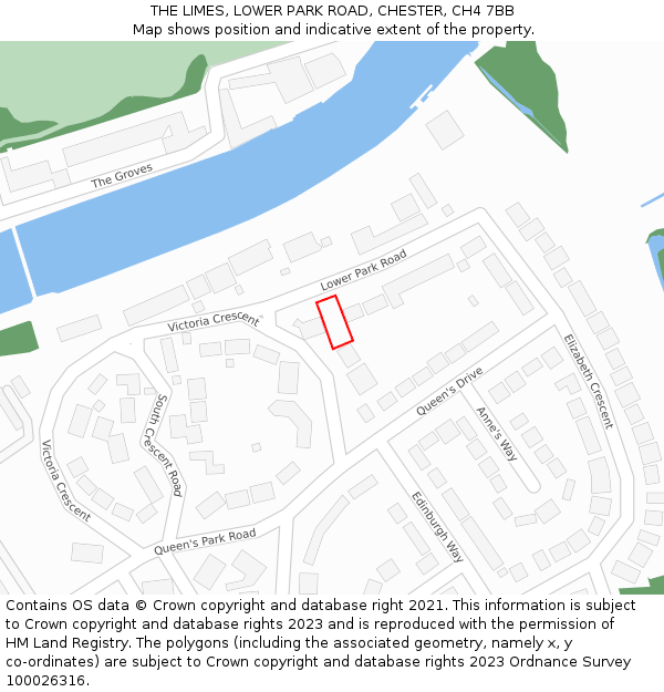 THE LIMES, LOWER PARK ROAD, CHESTER, CH4 7BB: Location map and indicative extent of plot