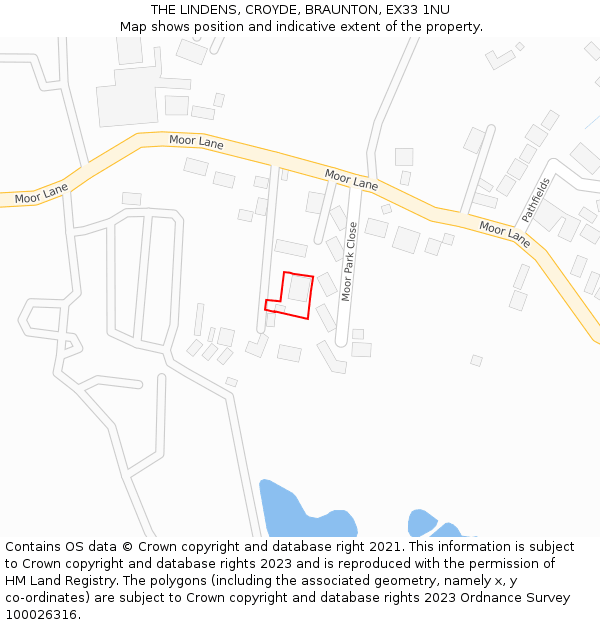 THE LINDENS, CROYDE, BRAUNTON, EX33 1NU: Location map and indicative extent of plot