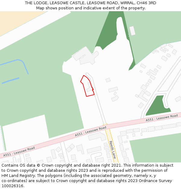 THE LODGE, LEASOWE CASTLE, LEASOWE ROAD, WIRRAL, CH46 3RD: Location map and indicative extent of plot