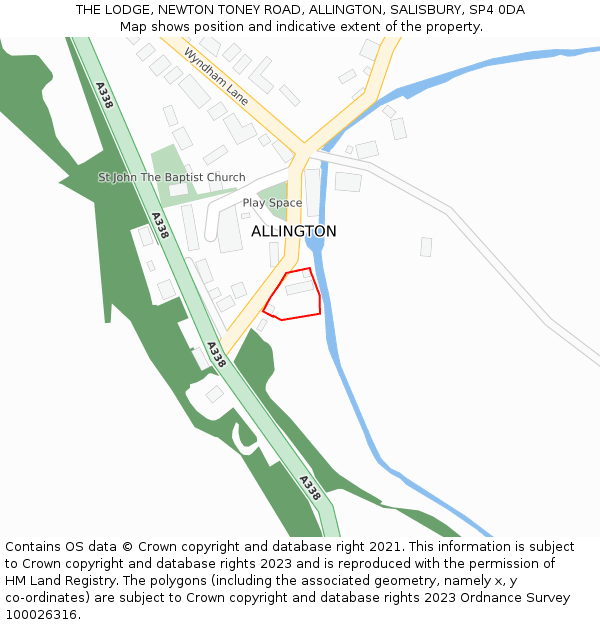 THE LODGE, NEWTON TONEY ROAD, ALLINGTON, SALISBURY, SP4 0DA: Location map and indicative extent of plot
