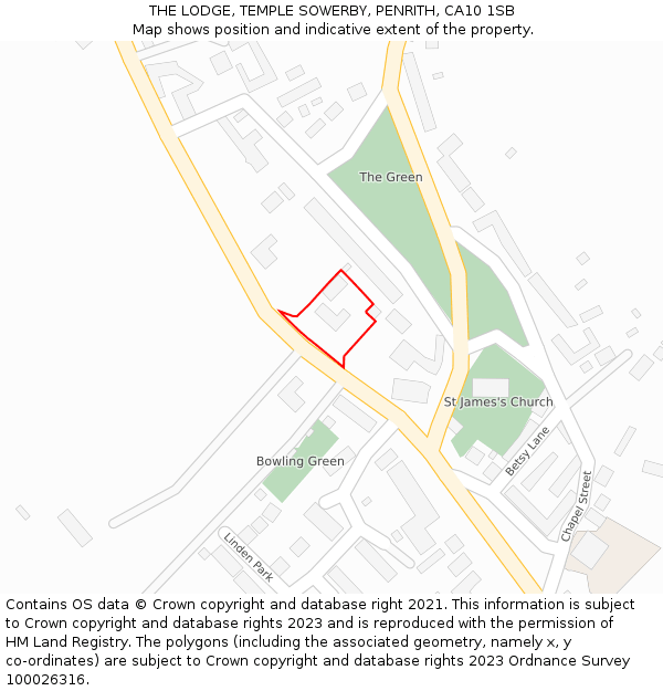 THE LODGE, TEMPLE SOWERBY, PENRITH, CA10 1SB: Location map and indicative extent of plot