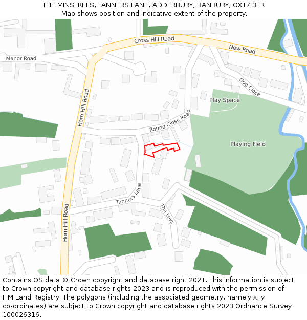 THE MINSTRELS, TANNERS LANE, ADDERBURY, BANBURY, OX17 3ER: Location map and indicative extent of plot