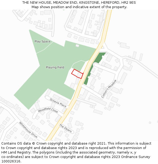 THE NEW HOUSE, MEADOW END, KINGSTONE, HEREFORD, HR2 9ES: Location map and indicative extent of plot