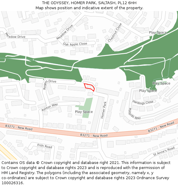 THE ODYSSEY, HOMER PARK, SALTASH, PL12 6HH: Location map and indicative extent of plot