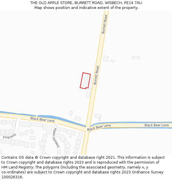 THE OLD APPLE STORE, BURRETT ROAD, WISBECH, PE14 7AU: Location map and indicative extent of plot