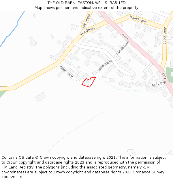 THE OLD BARN, EASTON, WELLS, BA5 1ED: Location map and indicative extent of plot