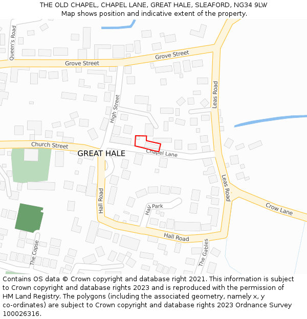 THE OLD CHAPEL, CHAPEL LANE, GREAT HALE, SLEAFORD, NG34 9LW: Location map and indicative extent of plot