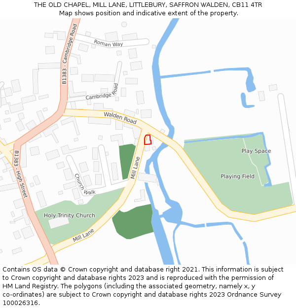 THE OLD CHAPEL, MILL LANE, LITTLEBURY, SAFFRON WALDEN, CB11 4TR: Location map and indicative extent of plot