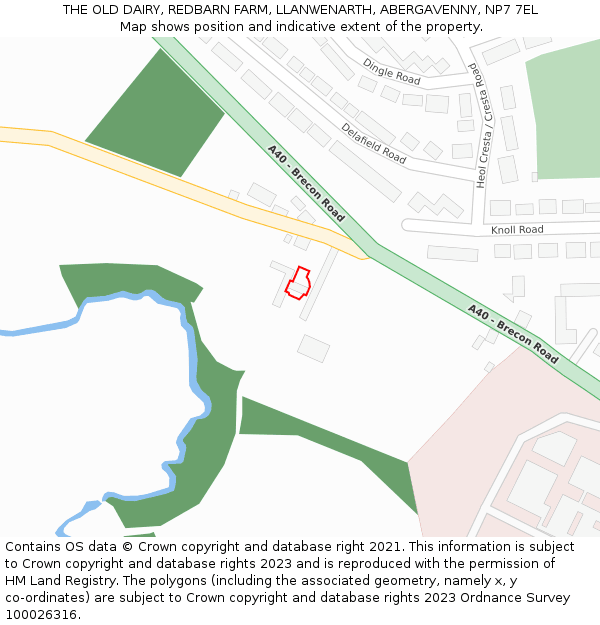 THE OLD DAIRY, REDBARN FARM, LLANWENARTH, ABERGAVENNY, NP7 7EL: Location map and indicative extent of plot