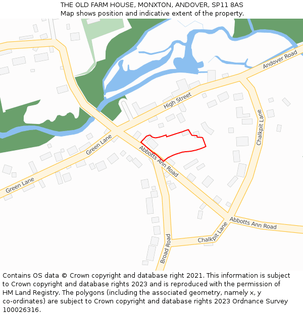 THE OLD FARM HOUSE, MONXTON, ANDOVER, SP11 8AS: Location map and indicative extent of plot