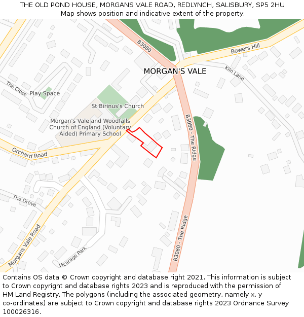 THE OLD POND HOUSE, MORGANS VALE ROAD, REDLYNCH, SALISBURY, SP5 2HU: Location map and indicative extent of plot