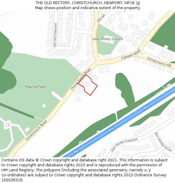 THE OLD RECTORY, CHRISTCHURCH, NEWPORT, NP18 1JJ: Location map and indicative extent of plot