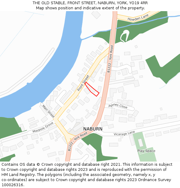 THE OLD STABLE, FRONT STREET, NABURN, YORK, YO19 4RR: Location map and indicative extent of plot