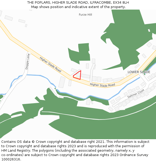 THE POPLARS, HIGHER SLADE ROAD, ILFRACOMBE, EX34 8LH: Location map and indicative extent of plot