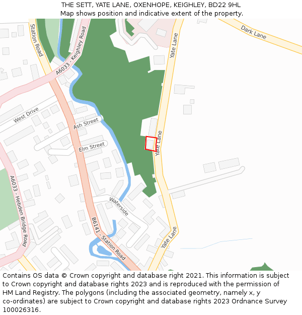 THE SETT, YATE LANE, OXENHOPE, KEIGHLEY, BD22 9HL: Location map and indicative extent of plot