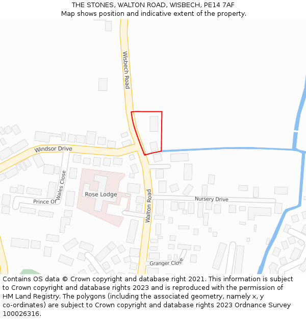 THE STONES, WALTON ROAD, WISBECH, PE14 7AF: Location map and indicative extent of plot