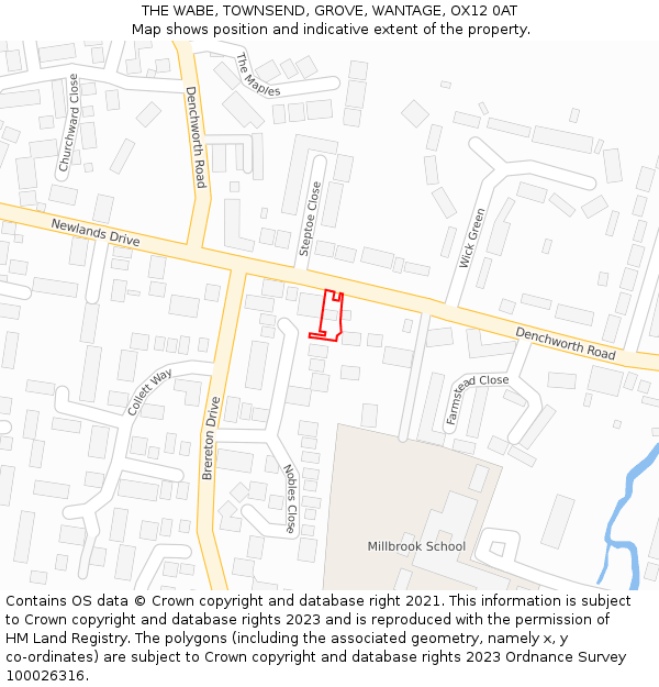 THE WABE, TOWNSEND, GROVE, WANTAGE, OX12 0AT: Location map and indicative extent of plot