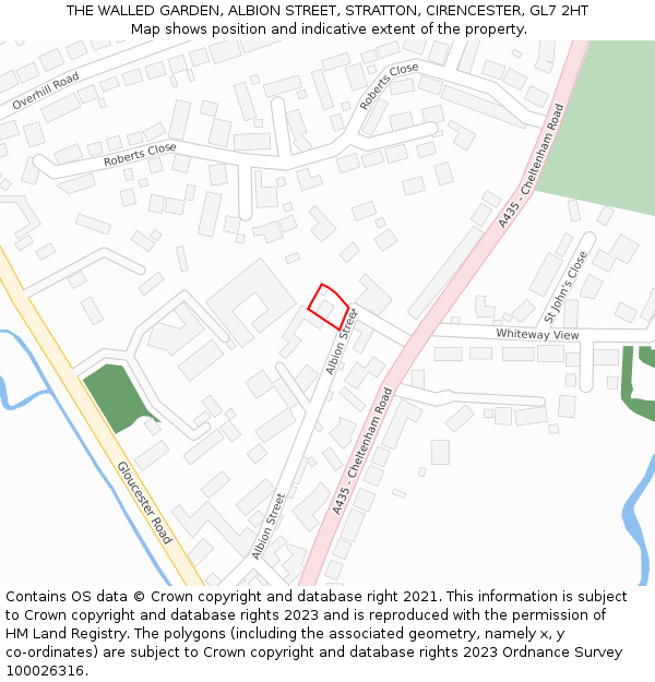THE WALLED GARDEN, ALBION STREET, STRATTON, CIRENCESTER, GL7 2HT: Location map and indicative extent of plot