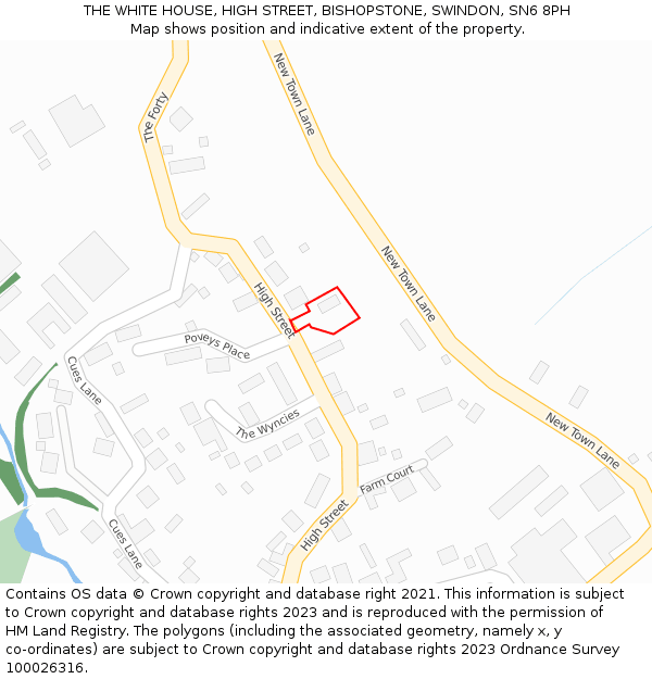 THE WHITE HOUSE, HIGH STREET, BISHOPSTONE, SWINDON, SN6 8PH: Location map and indicative extent of plot