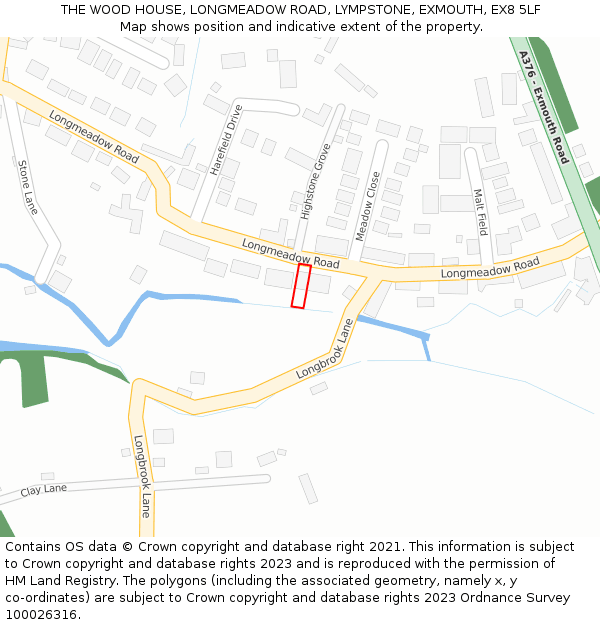 THE WOOD HOUSE, LONGMEADOW ROAD, LYMPSTONE, EXMOUTH, EX8 5LF: Location map and indicative extent of plot